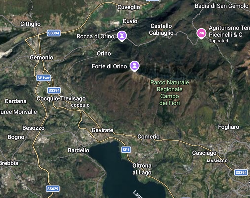 Mappa della zona di consegna: Orino, Gavirate, Gemonio, Cocquio-Trevisago, Besozzo e dintorni